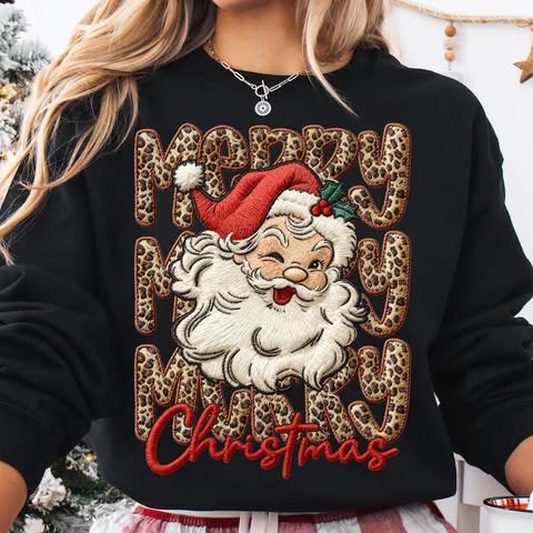 Leopard Merry Christmas Long Sleeve/Bella/3501