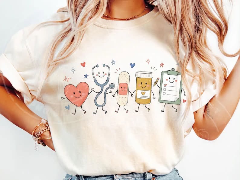 Occupation Doodle Character Short Sleeve/Comfort Color/1717