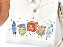 Occupation Doodle Character Short Sleeve/Comfort Color/1717