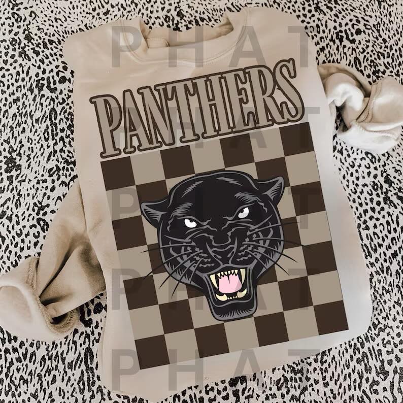 Brown Checkered Panthers Softstyle Sweatshirt/Gildan/SF000
