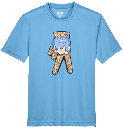 YOUTH Baseball Drip Glove Light Blue Frosting Short Sleeve/Team 365/TT11Y