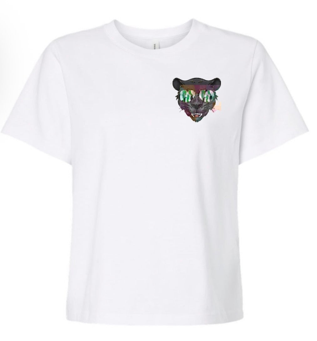 Polka Dot Doodle Panther Cropped Short Sleeve/Bella/6110