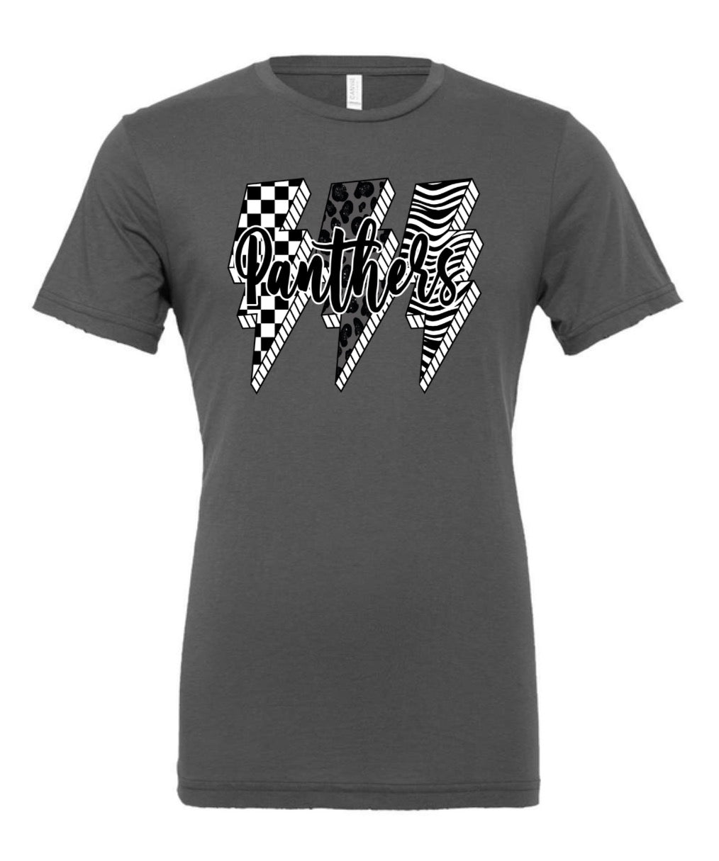 Triple Bolt Panthers Black/White Short Sleeve/Bella/3001
