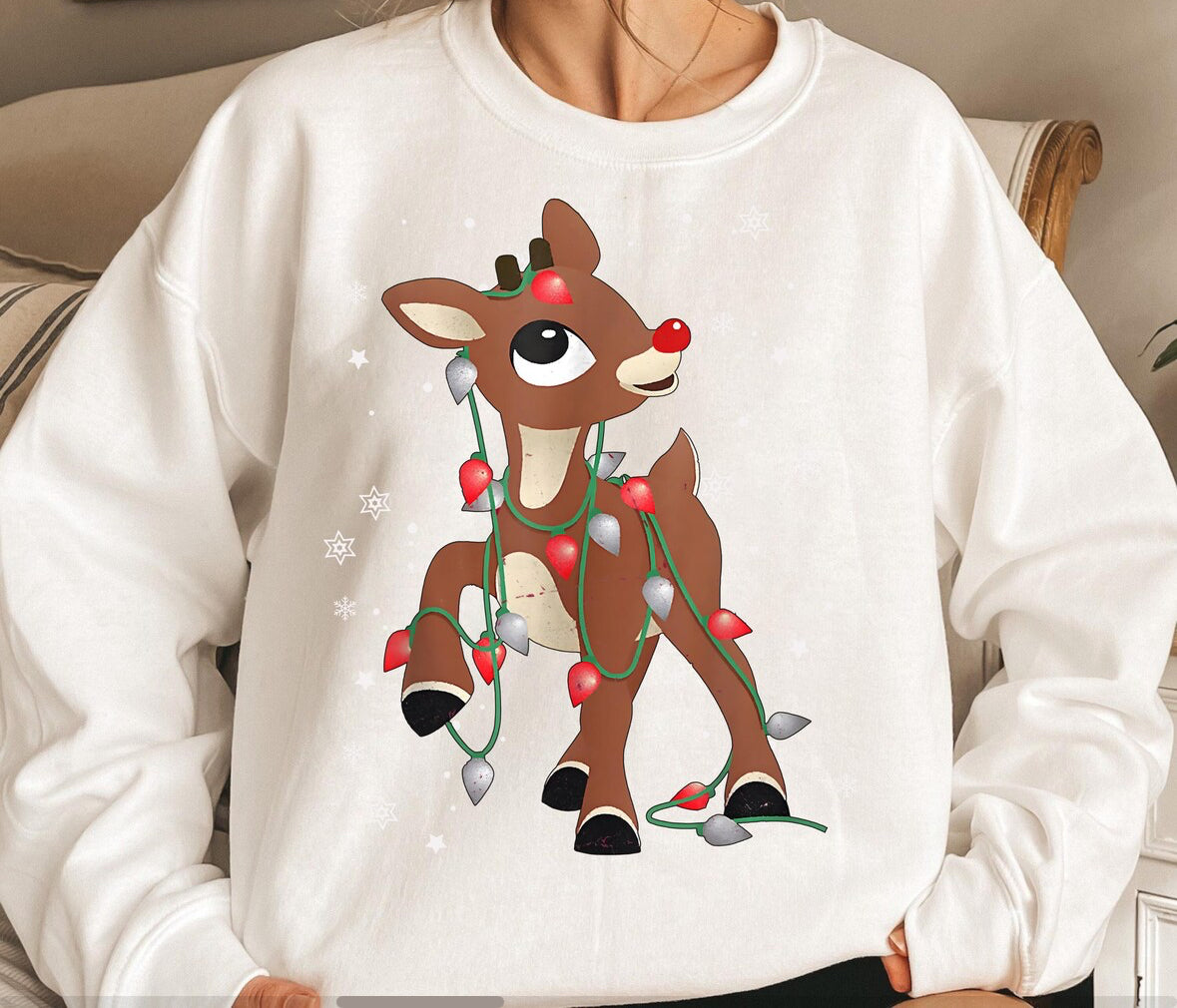 Rudolph in Lights Short Sleeve/Comfort Color/1717