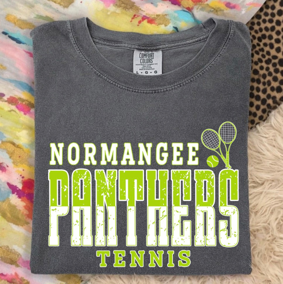 Distressed Normangee Panthers Tennis Short Sleeve/Comfort Color/1717