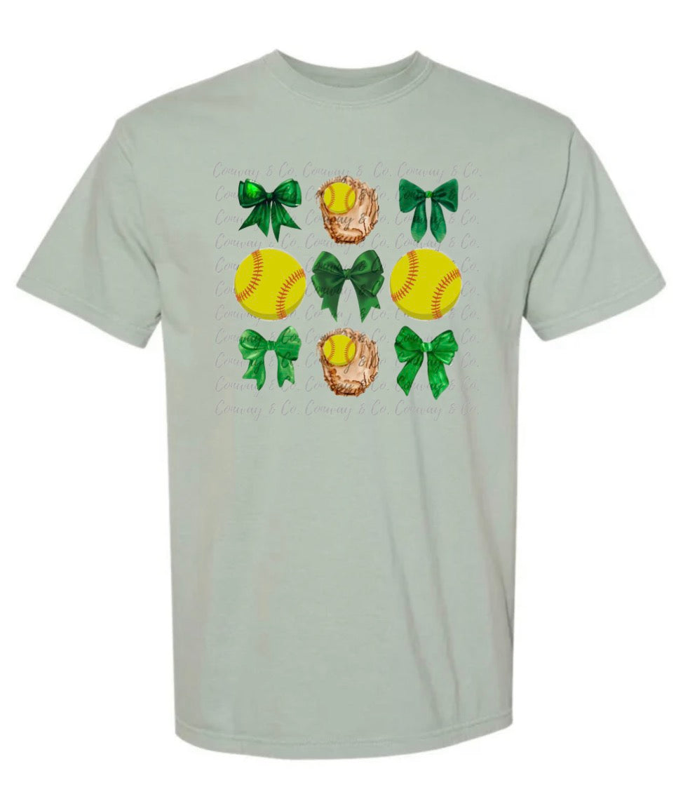Coquette Softball Collage Short Sleeve/Comfort Color/1717