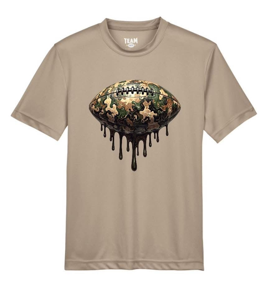 YOUTH Camo Drip Football Short Sleeve/Team 365/TT11Y