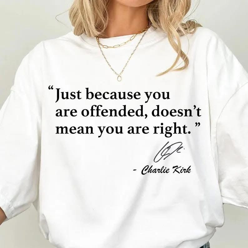 Charlie Kirk Offended, Right Short Sleeve/Comfort Color/1717