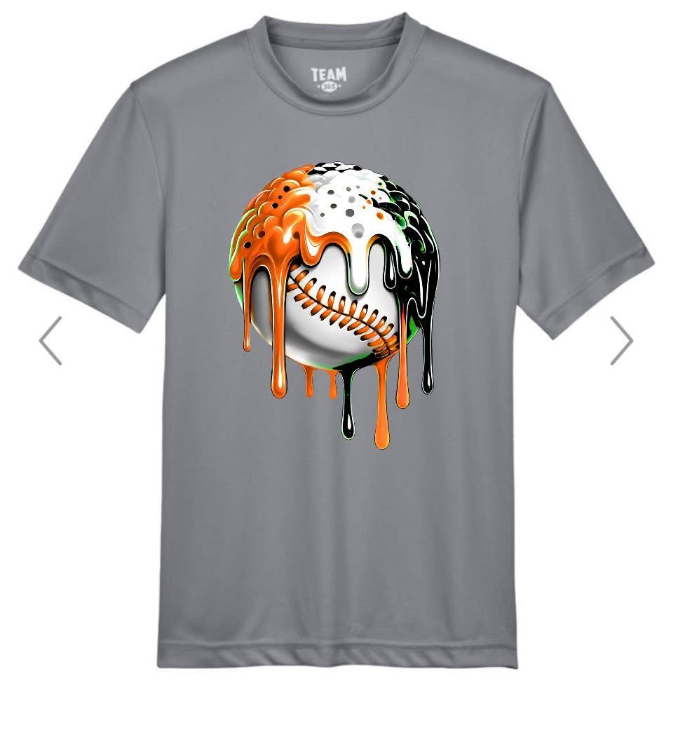 YOUTH Spooky Drip Baseball Short Sleeve/Team 365/TT11Y