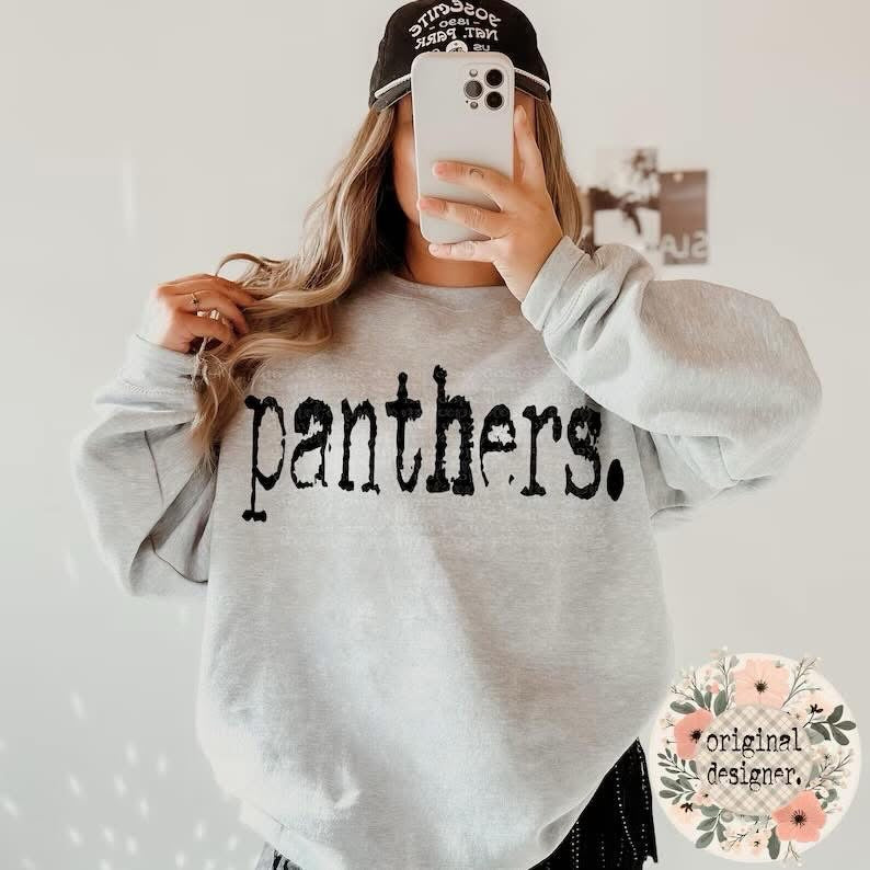 Typography Panthers Sweatshirt/Gildan/18000