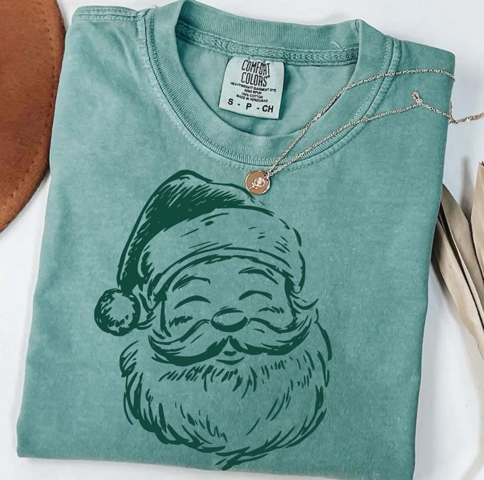 Santa Sketch Short Sleeve/Comfort Color/1717