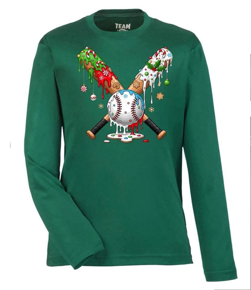YOUTH Christmas Drip Bats & Ball Long Sleeve/Team 365/TT11YL