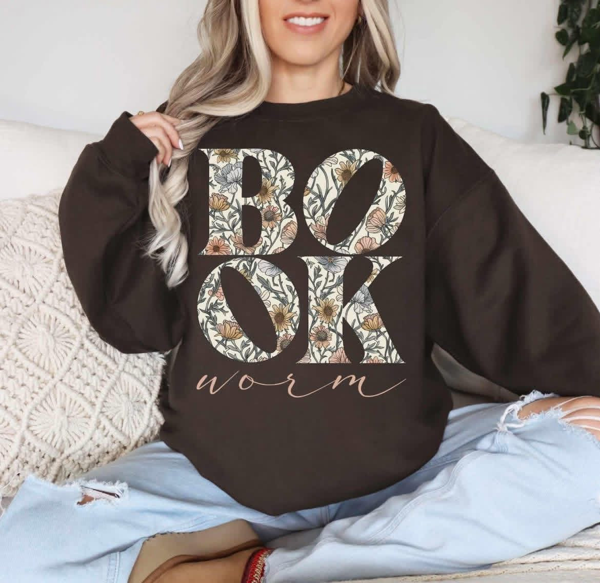 BOOK Worm Sweatshirt/Gildan/18000