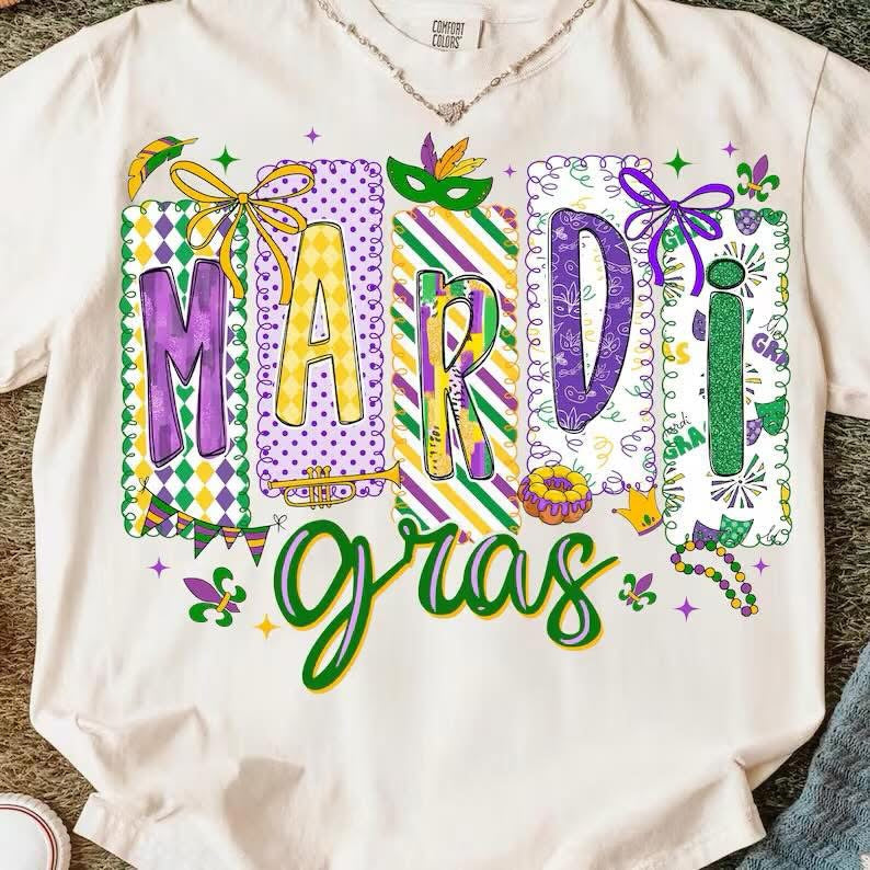 Preppy Mardi Gras Short Sleeve/Bella/3001