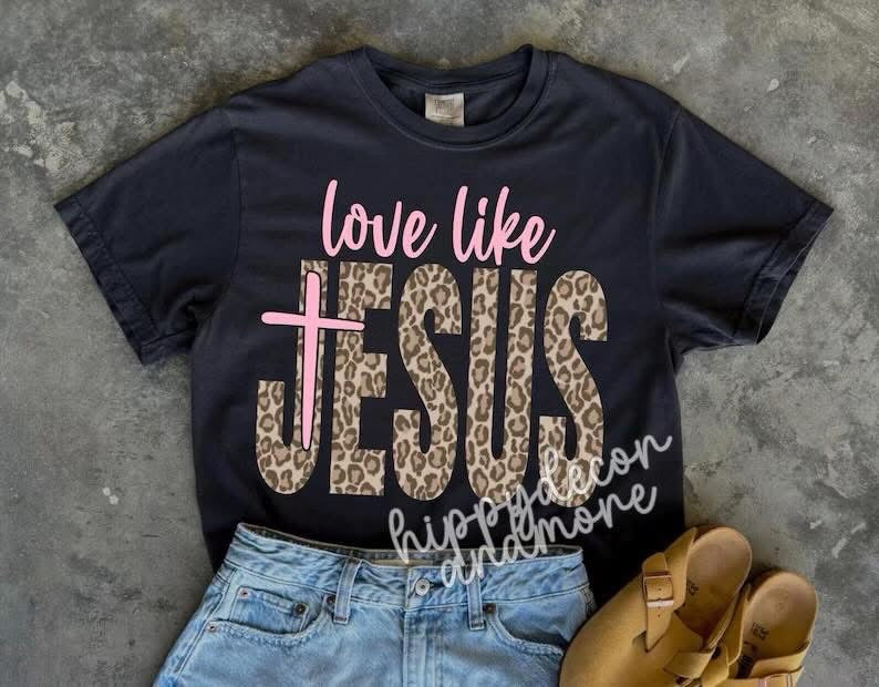 Leopard Love Like Jesus Short Sleeve/Comfort Color/1717