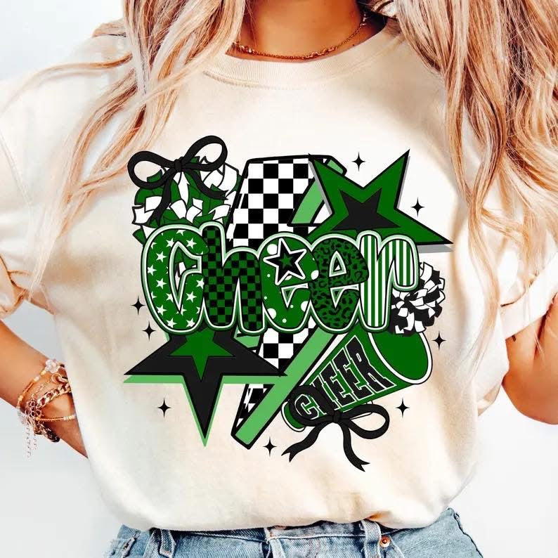 Cheer In Green Short Sleeve/Comfort Color/1717