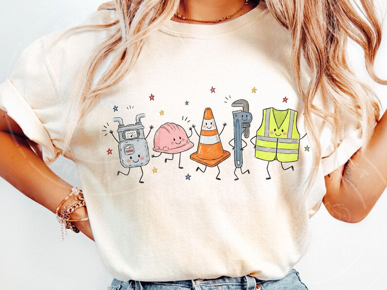 Occupation Doodle Character Short Sleeve/Comfort Color/1717