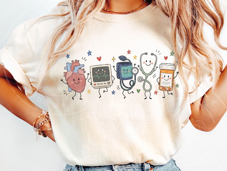 Occupation Doodle Character Short Sleeve/Comfort Color/1717