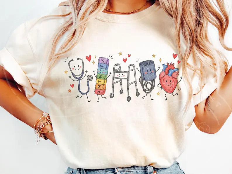 Occupation Doodle Character Short Sleeve/Comfort Color/1717