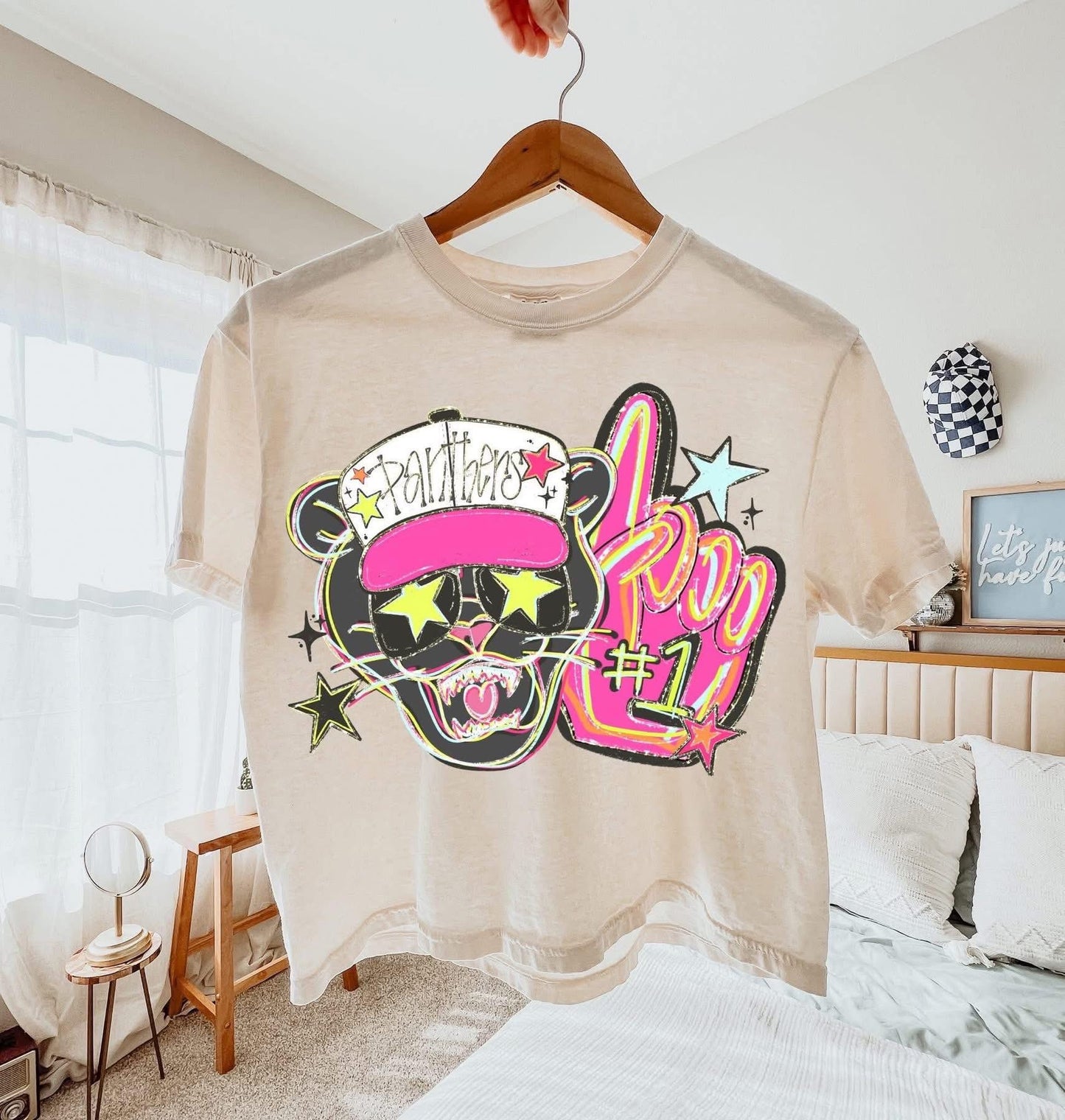 Panther Neon Cap Mascot Short Sleeve/Comfort Color 1717