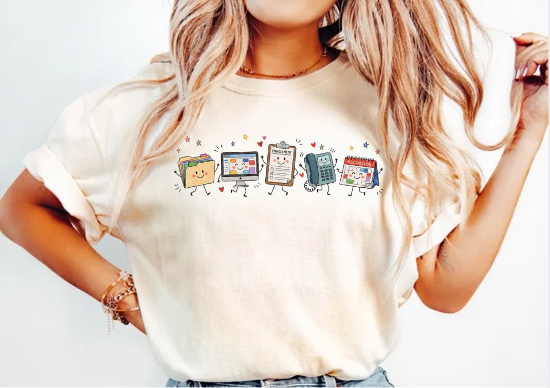 Occupation Doodle Character Short Sleeve/Comfort Color/1717