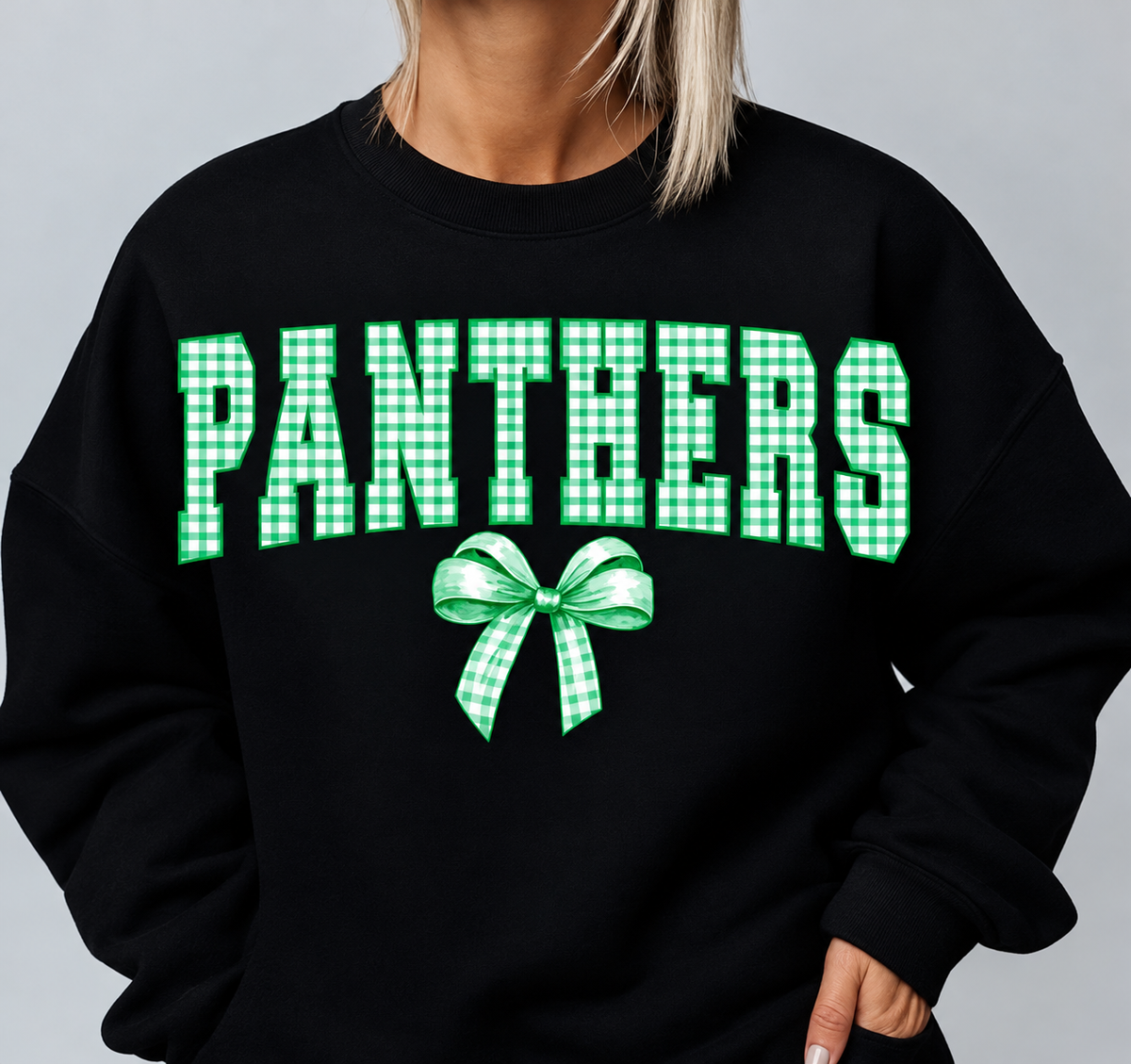 Panthers Green Bow Sweatshirt/Gildan/18000
