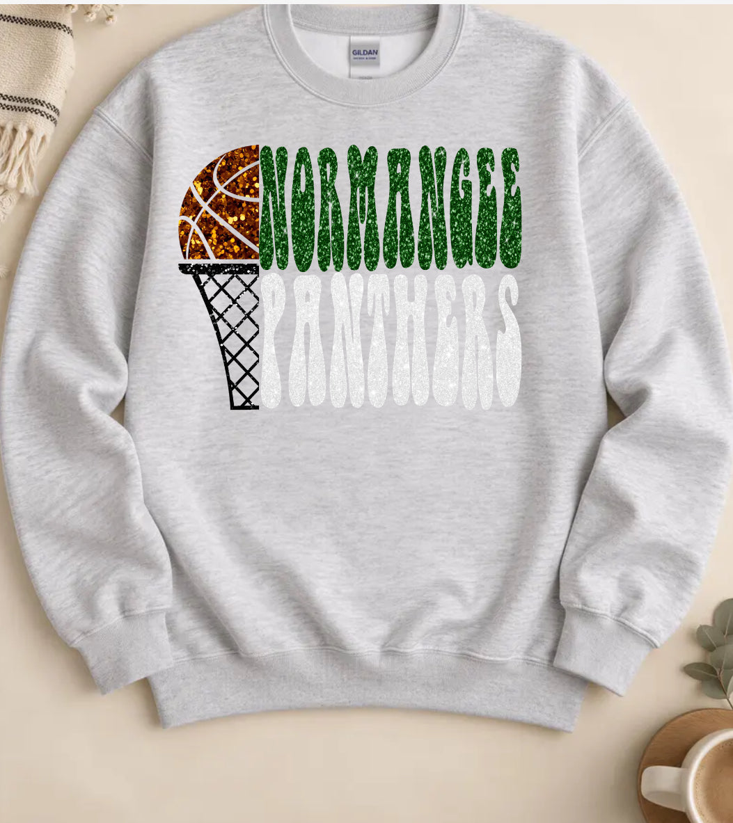 Glitter Normangee Basketball Sweatshirt/Gildan/18000