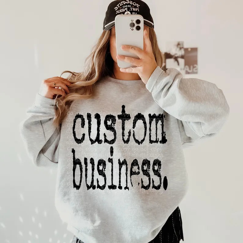 Custom Business Typography Gildan Sweatshirt 18000