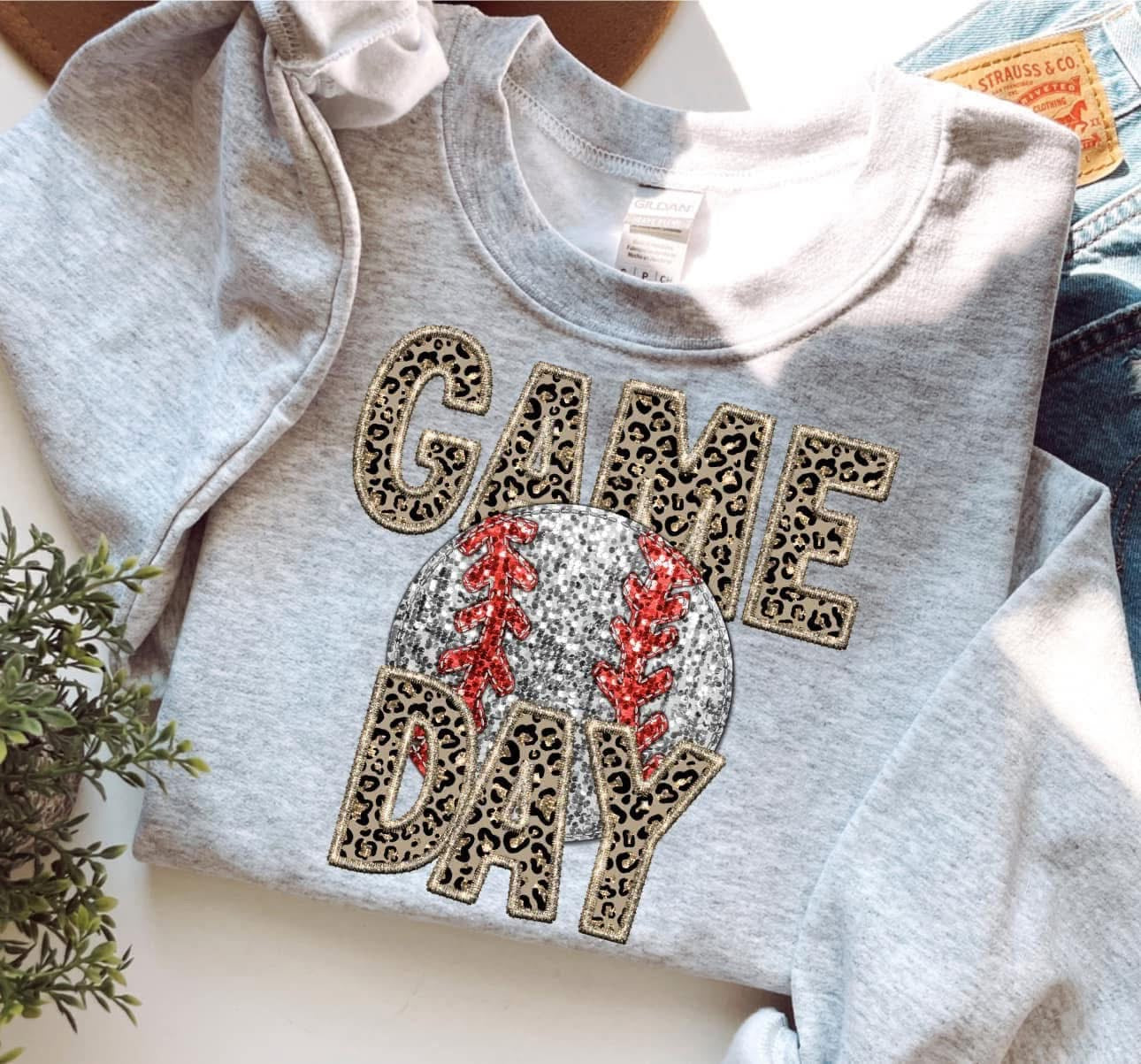 Baseball Leopard Game Day on Gildan Collection