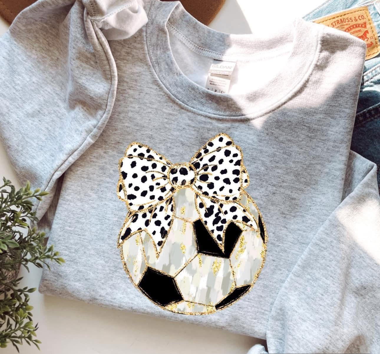 Brushstroke Painted Soccer Ball Gildan Sweatshirt 18000