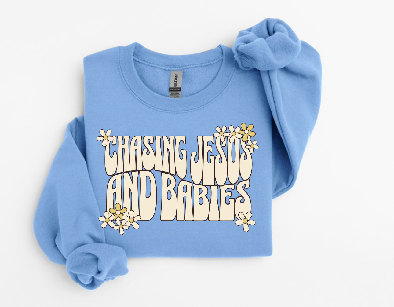 Chasing Jesus and Babies Sweatshirt Gildan 18000