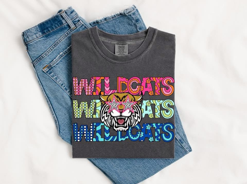 Youth Groovy Wildcats Short Sleeve/Comfort Color/9018