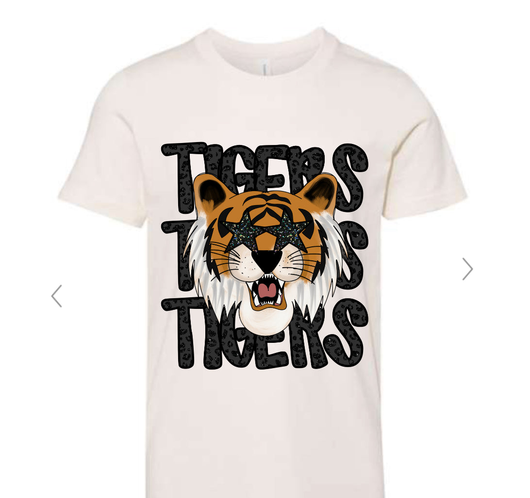 Youth Black Leopard Tigers Bella Short Sleeve 3001