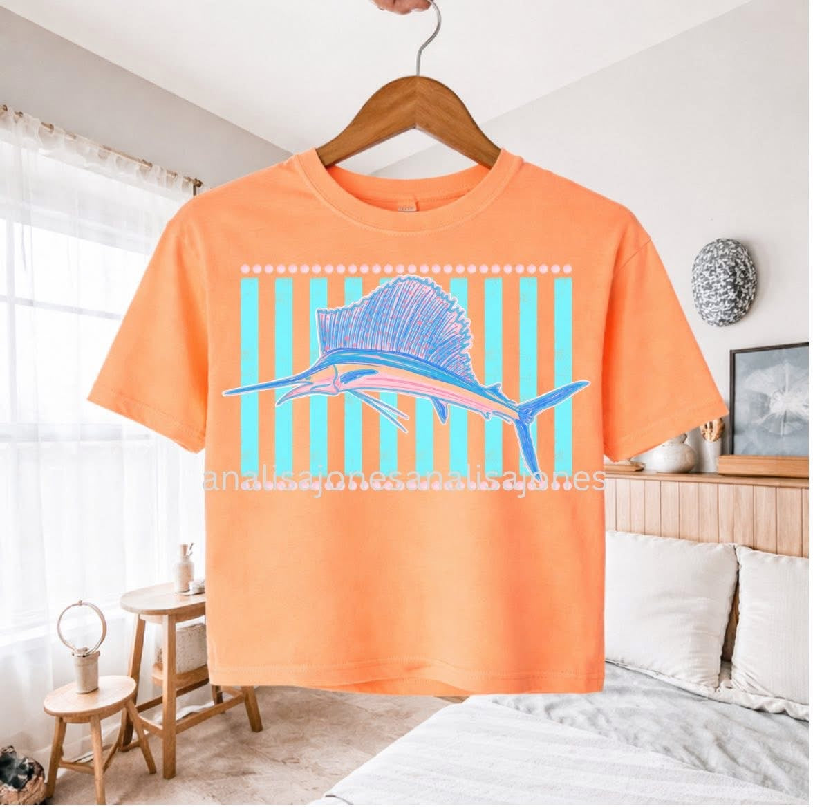Sailfish & Stripes Short Sleeve/Comfort Color 3023CROP