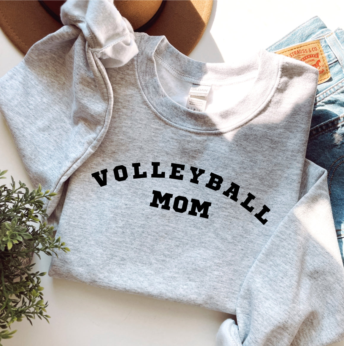 Volleyball Mom Font Gildan Sweatshirt 18000