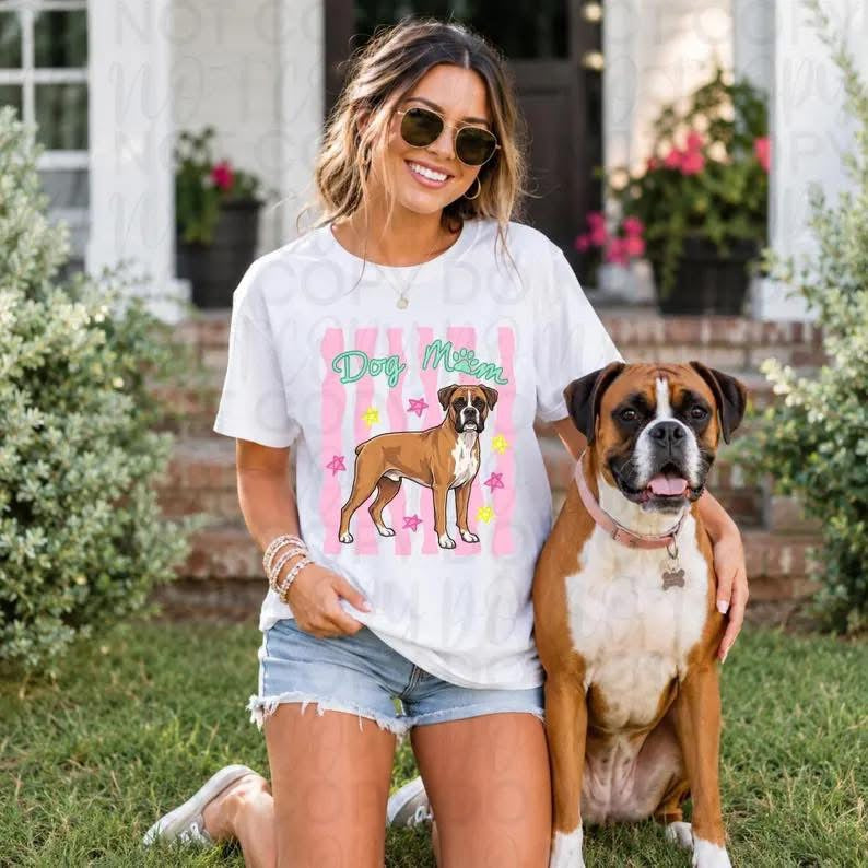 Boxer Dog Mom Short Sleeve/Comfort Color 1717