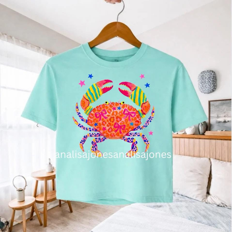 Colorful Crab Short Sleeve/Comfort Color/3023 CROP