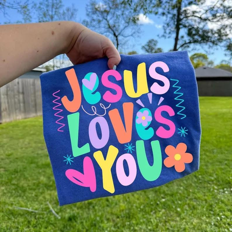 Scribbles Jesus Loves You Short Sleeve/Bella/3001