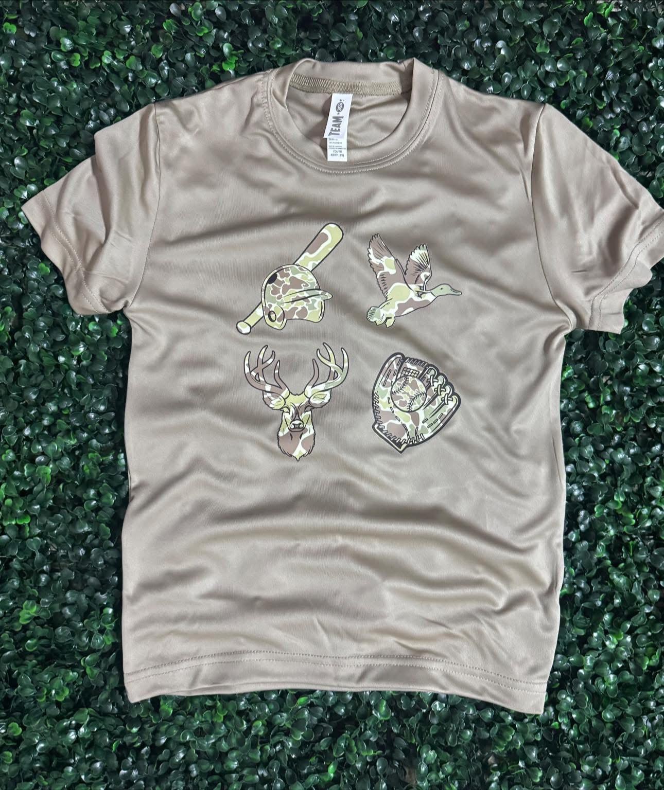 YOUTH Camo Baseball Collage Short Sleeve/Team 365/TT11Y