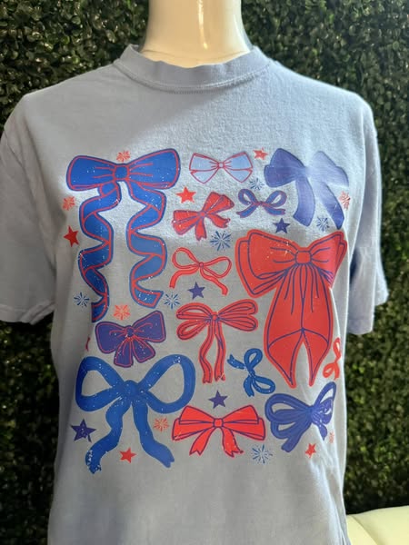 Youth Patriotic Bows on Comfort Color Collection