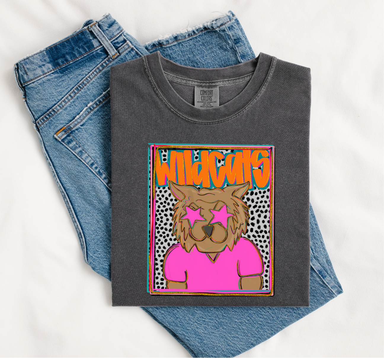 Youth Dalmatian Portrait Wildcats Comfort Color Short Sleeve 9018