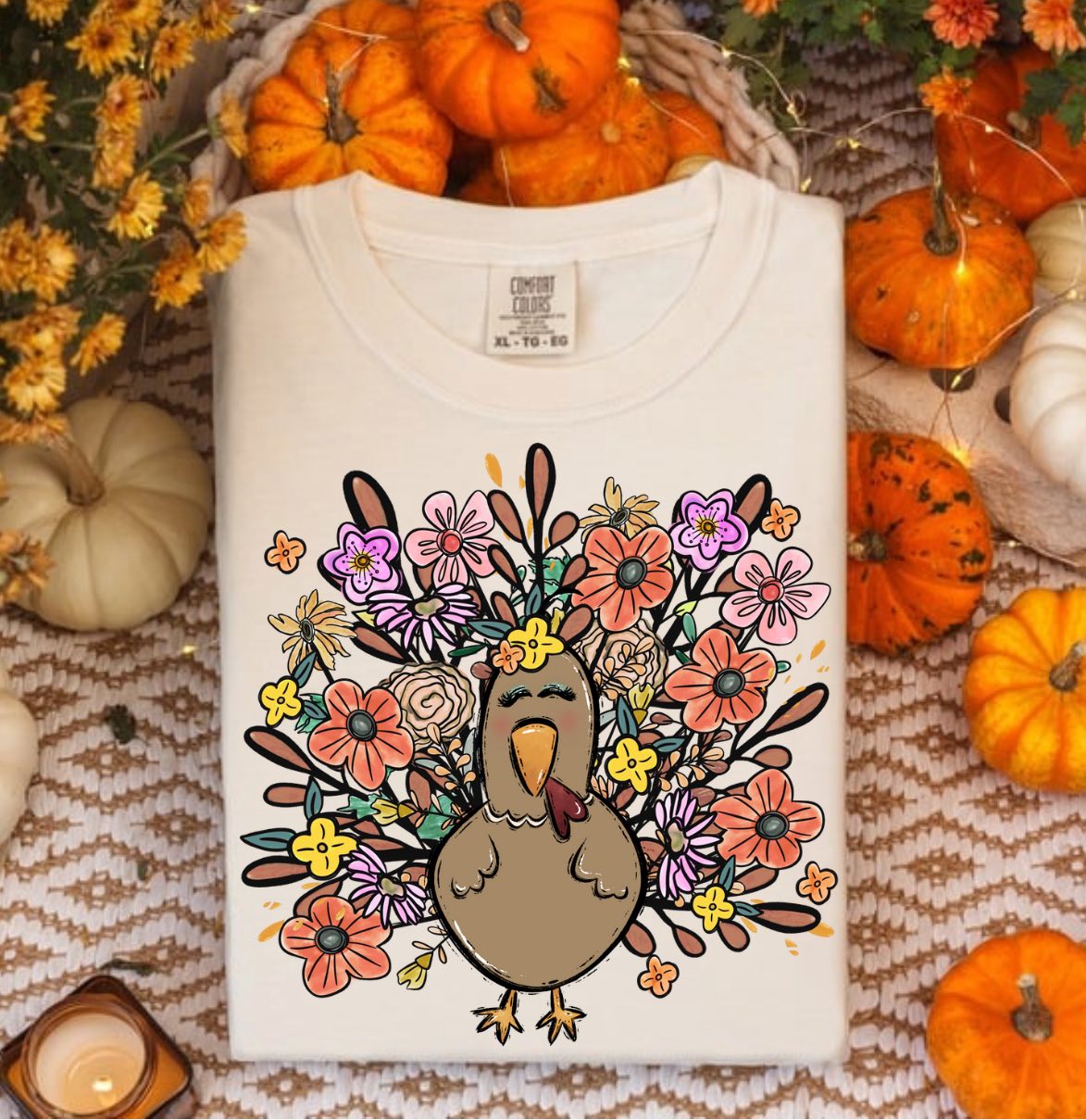 Wildflower Turkey Short Sleeve/Comfort Color/1717