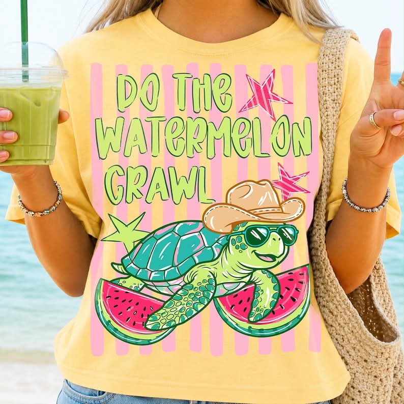 Do The Watermelon Crawl Short Sleeve/Comfort Color 3023 CROP