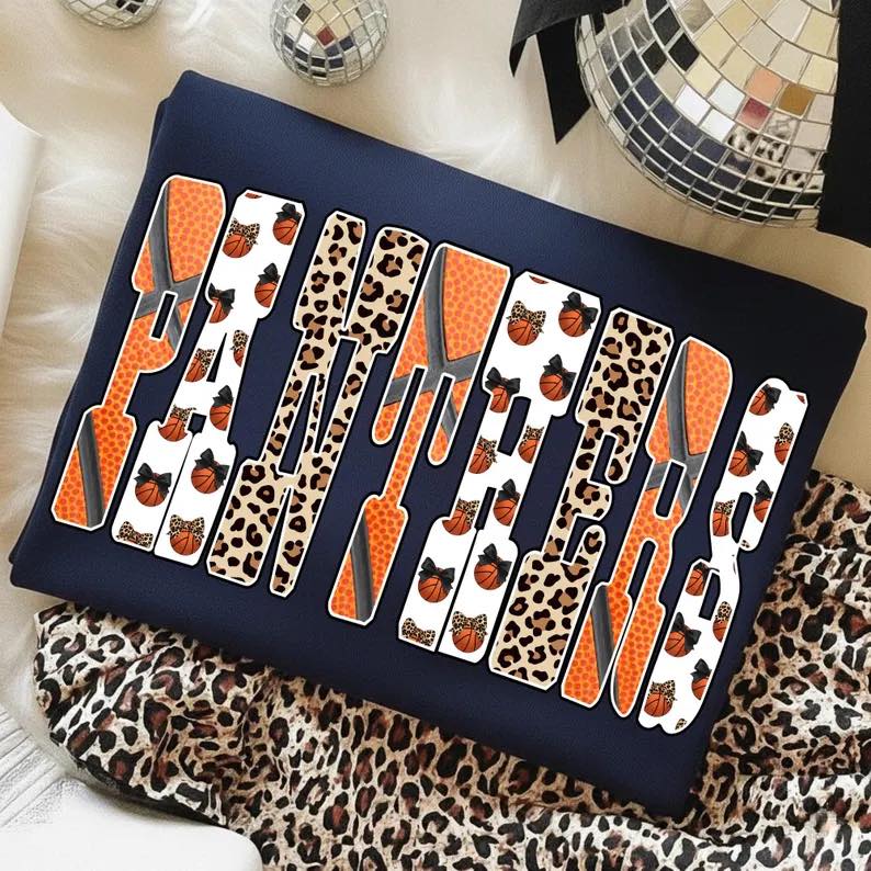 Bubble Panthers Basketball V-Neck Short Sleeve/Bella/3005