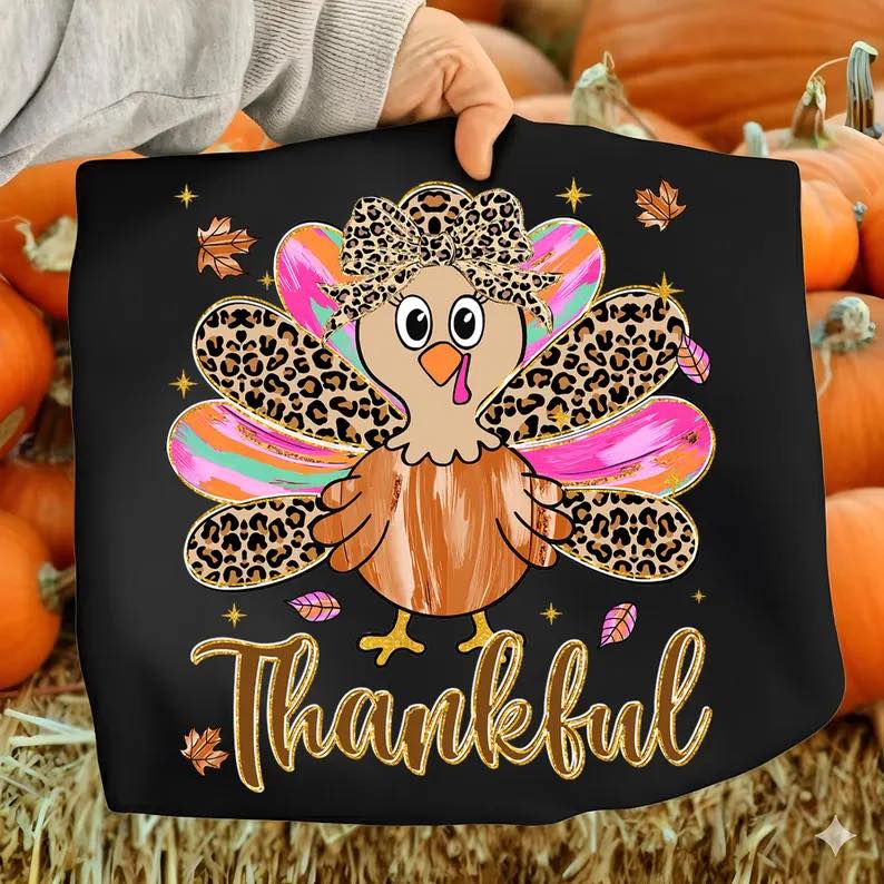 Thankful Leopard Turkey Softstyle Sweatshirt/Gildan/SF000