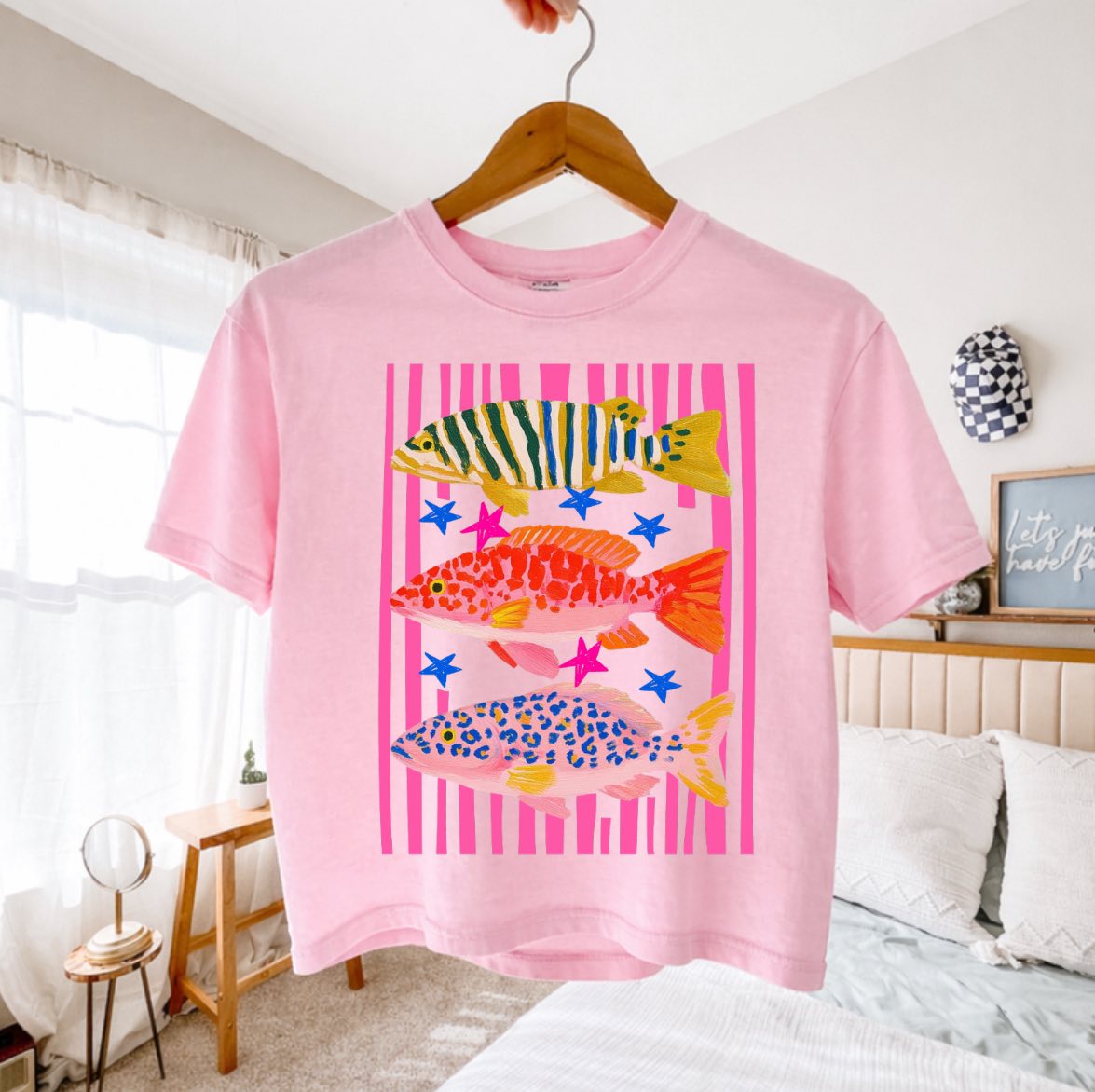 Three Fish Stripe Short Sleeve/Comfort Color 3023CL