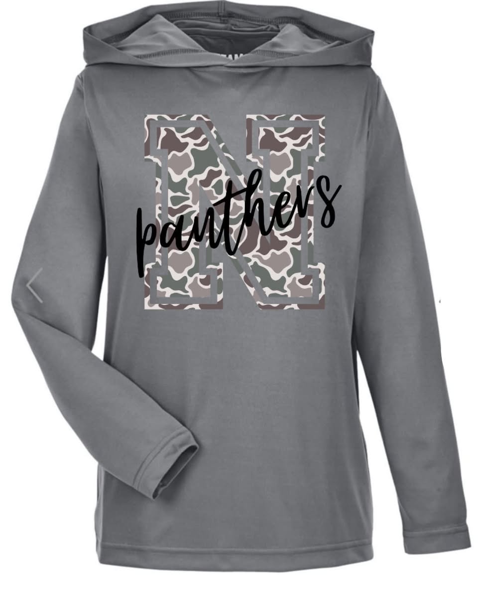 YOUTH Large Camo Letter Mascot Hooded Long Sleeve/Team 365/TT41Y