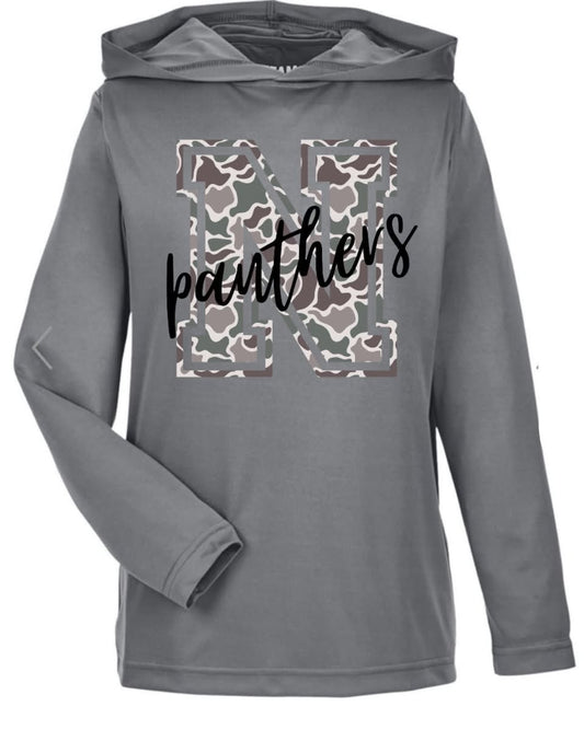 YOUTH Large Camo Letter Mascot Hooded Long Sleeve/Team 365/TT41Y