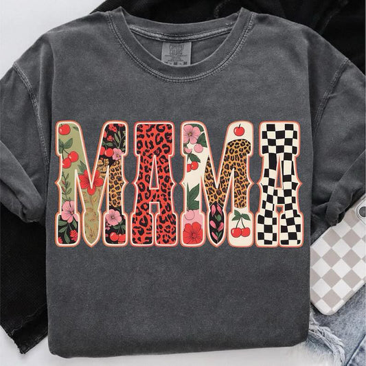 Cherry Checkered MAMA Short Sleeve/Bella/3001