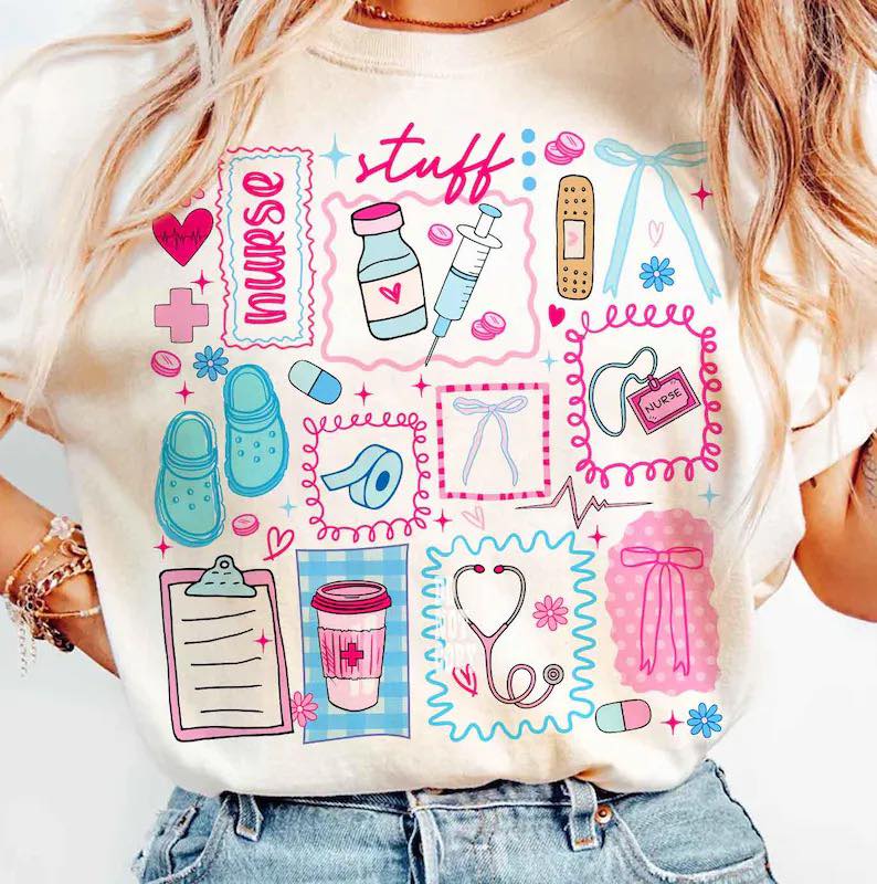 Nurse Stuff in Frames Short Sleeve/Comfort Color/1717